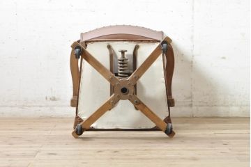 和製ビンテージ　落ち着いた雰囲気が素敵なデスクチェア(回転チェア、回転椅子、イス、ドクターチェア、オフィスチェア、アームチェア、ヴィンテージ)(R-074068)