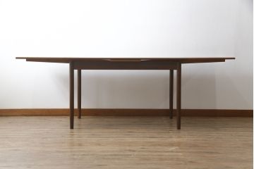 和製ビンテージ　チーク材　シンプルなデザインで取り入れやすいエクステンションテーブル(ダイニングテーブル、4人掛け、6人掛け、ヴィンテージ)(R-074069)