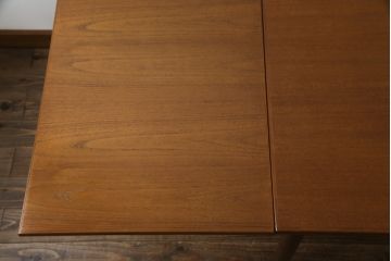 和製ビンテージ　チーク材　シンプルなデザインで取り入れやすいエクステンションテーブル(ダイニングテーブル、4人掛け、6人掛け、ヴィンテージ)(R-074069)