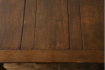 イギリスアンティーク　オーク材　猫脚がお洒落なドローリーフテーブル(エクステンションテーブル、ダイニングテーブル、2人掛け、4人掛け、英国)(R-074070)