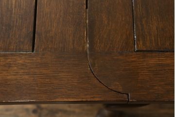 イギリスアンティーク　オーク材　猫脚がお洒落なドローリーフテーブル(エクステンションテーブル、ダイニングテーブル、2人掛け、4人掛け、英国)(R-074070)