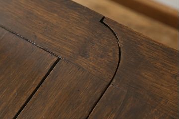 イギリスアンティーク　オーク材　猫脚がお洒落なドローリーフテーブル(エクステンションテーブル、ダイニングテーブル、2人掛け、4人掛け、英国)(R-074070)