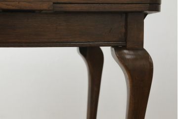 イギリスアンティーク　オーク材　猫脚がお洒落なドローリーフテーブル(エクステンションテーブル、ダイニングテーブル、2人掛け、4人掛け、英国)(R-074070)