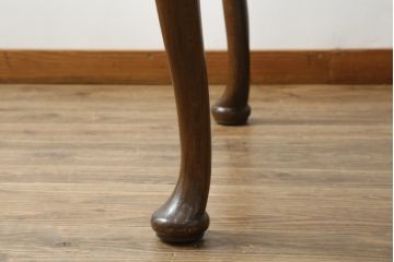 イギリスアンティーク　オーク材　猫脚がお洒落なドローリーフテーブル(エクステンションテーブル、ダイニングテーブル、2人掛け、4人掛け、英国)(R-074070)