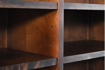中古　民芸家具　和光　NEW北樹　水屋115K　上質な和の空間を演出する二段重ね水屋箪笥(食器棚、茶箪笥、重ねタンス、キャビネット、収納棚、戸棚、店舗什器)(R-074071)