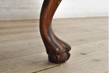 和製ビンテージ　螺鈿(ラデン)細工　象嵌入り　凝ったデザインが目を惹くアームチェア2脚セット(ラウンジチェア、ダイニングチェア、板座チェア、椅子、イス、ヴィンテージ)(R-074073)