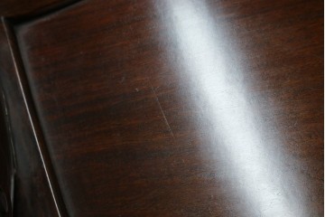 和製ヴィンテージ　螺鈿(ラデン)細工　象嵌入り　凝ったデザインが目を惹くアームチェア　(R-074073)