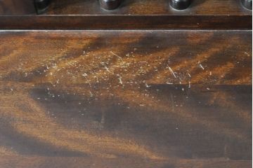 和製ビンテージ　激レア!　九州民芸家具　背もたれのデザインが目を惹くスピンドルベンチ(長椅子、木製ベンチ、板座チェア、3人掛け、三人掛け、ヴィンテージ)(R-074074)