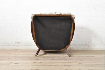 和製ビンテージ　maruni(マルニ木工)　地中海シリーズ　ニース　品のある佇まいが魅力的なアームチェア(ラウンジチェア、一人掛けソファ、一人掛け、椅子、イス、ヴィンテージ)(R-074078)