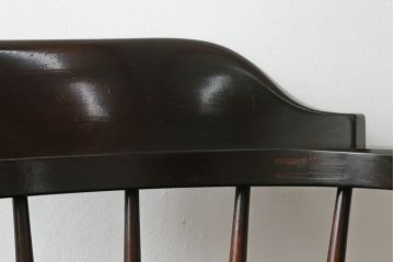 和製ビンテージ　松本民芸家具　#91型　落ち着きのある大人カフェ風インテリアが叶うキャプテンチェア(アームチェア、板座チェア、ダイニングチェア、椅子、イス、ヴィンテージ)(定価約13万円)(R-074079)