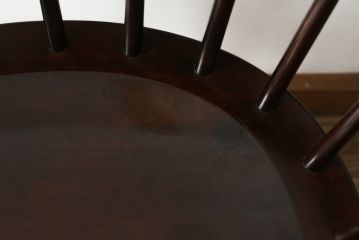 和製ビンテージ　松本民芸家具　#91型　落ち着きのある大人カフェ風インテリアが叶うキャプテンチェア(アームチェア、板座チェア、ダイニングチェア、椅子、イス、ヴィンテージ)(定価約13万円)(R-074079)