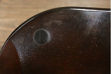 和製ビンテージ　松本民芸家具　#91型　落ち着きのある大人カフェ風インテリアが叶うキャプテンチェア(アームチェア、板座チェア、ダイニングチェア、椅子、イス、ヴィンテージ)(定価約13万円)(R-074079)