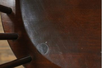 和製ビンテージ　松本民芸家具　#91型　落ち着きのある大人カフェ風インテリアが叶うキャプテンチェア(アームチェア、板座チェア、ダイニングチェア、椅子、イス、ヴィンテージ)(定価約13万円)(R-074079)