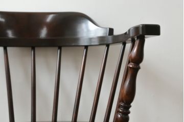 和製ビンテージ　松本民芸家具　#91型　落ち着きのある大人カフェ風インテリアが叶うキャプテンチェア(アームチェア、板座チェア、ダイニングチェア、椅子、イス、ヴィンテージ)(定価約13万円)(R-074079)