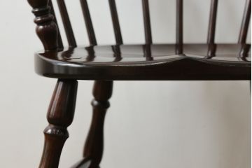 和製ビンテージ　松本民芸家具　#91型　落ち着きのある大人カフェ風インテリアが叶うキャプテンチェア(アームチェア、板座チェア、ダイニングチェア、椅子、イス、ヴィンテージ)(定価約13万円)(R-074079)