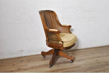 中古　美品　DREXEL HERITAGE JAPAN(ドレクセルヘリテイジジャパン)　Cameo Classics(キャメオクラシックス)　エレガントで格調高い雰囲気漂うデスクチェア(回転チェア、回転椅子、アームチェア、イス、椅子)(R-074082)