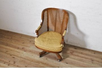中古　美品　DREXEL HERITAGE JAPAN(ドレクセルヘリテイジジャパン)　Cameo Classics(キャメオクラシックス)　エレガントで格調高い雰囲気漂うデスクチェア(回転チェア、回転椅子、アームチェア、イス、椅子)(R-074082)