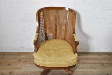 中古　美品　DREXEL HERITAGE JAPAN(ドレクセルヘリテイジジャパン)　Cameo Classics(キャメオクラシックス)　エレガントで格調高い雰囲気漂うデスクチェア(回転チェア、回転椅子、アームチェア、イス、椅子)(R-074082)