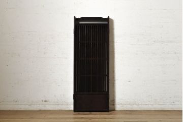 中古　上品な佇まいの民芸風四連衝立て(衝い立て、パーテーション、つい立て、仕切り)(R-074084)