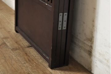 中古　上品な佇まいの民芸風四連衝立て(衝い立て、パーテーション、つい立て、仕切り)(R-074084)