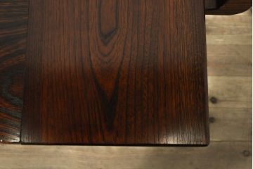 中古　美品!!　高級品!!　国産職人手作り品　総欅(ケヤキ)材　車輪(キャスター)付き囲炉裏テーブル(サイドテーブル、サービス台、キッチンワゴン)(R-074090)