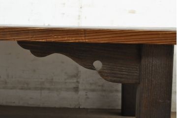 和製ビンテージ　高級杉材　趣のある佇まいが魅力的な浮造り仕上げの座卓(ローテーブル、センターテーブル、リビングテーブル、ヴィンテージ)(R-074091)