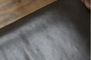 和製ビンテージ　青林製作所　チーク材　合皮　スタイリッシュな佇まいが魅力的なダイニングチェア4脚セット(椅子、イス、ヴィンテージ、バラ売り可能)(R-074093)