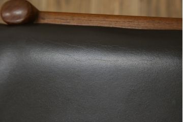 和製ビンテージ　青林製作所　チーク材　合皮　スタイリッシュな佇まいが魅力的なダイニングチェア4脚セット(椅子、イス、ヴィンテージ、バラ売り可能)(R-074093)