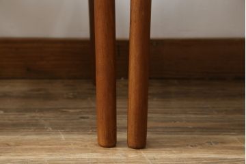和製ビンテージ　青林製作所　チーク材　合皮　スタイリッシュな佇まいが魅力的なダイニングチェア4脚セット(椅子、イス、ヴィンテージ、バラ売り可能)(R-074093)