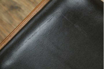 和製ヴィンテージ　青林製作所　チーク材　合皮　スタイリッシュな佇まいが魅力的なダイニングチェア2脚セット　(R-074094)