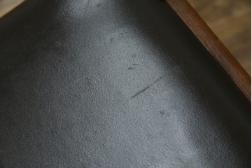 和製ヴィンテージ　青林製作所　チーク材　合皮　スタイリッシュな佇まいが魅力的なダイニングチェア2脚セット　(R-074094)