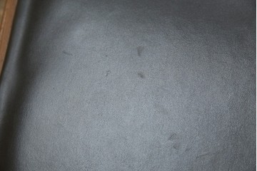 和製ヴィンテージ　青林製作所　チーク材　合皮　スタイリッシュな佇まいが魅力的なダイニングチェア2脚セット　(R-074094)