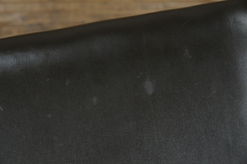 和製ヴィンテージ　青林製作所　チーク材　合皮　スタイリッシュな佇まいが魅力的なダイニングチェア2脚セット　(R-074094)