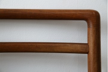 和製ヴィンテージ　青林製作所　チーク材　合皮　スタイリッシュな佇まいが魅力的なダイニングチェア2脚セット　(R-074094)