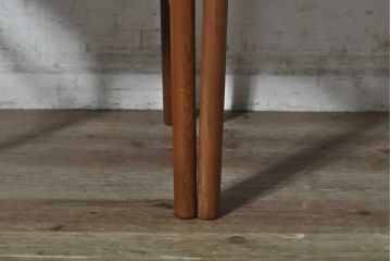 和製ビンテージ　青林製作所　チーク材　合皮　スタイリッシュな佇まいが魅力的なダイニングチェア2脚セット(椅子、イス、ヴィンテージ)(R-074094)
