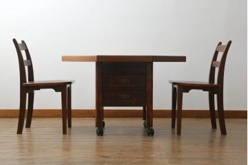 中古 美品 秋田川連漆器 栓材 漆塗り キャスター付きが便利な八角テーブル 定価約80万円相当 (R-074101)