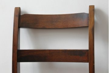 中古　美品　秋田川連漆器　栓材　漆塗り　座面のデザインが目を惹くチェア2脚セット(ダイニングチェア、板座チェア、椅子、イス)(定価2脚で推定約25万円)(R-074102)