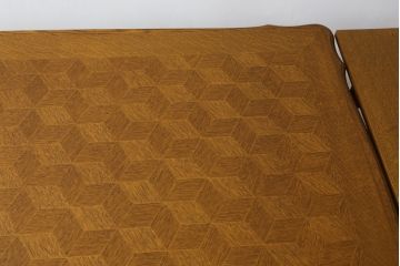 フランスアンティーク　オーク材　すらっと伸びた猫脚が上品なパーケットリーエクステンションテーブル(ダイニングテーブル、4人掛け、6人掛け、食卓)(R-074103)