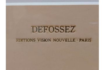 真作　証明書付き　オリジナル版画作品　アルフレッド デフォッセ(Alfred Defossez)　シャトー・ブラン　91/125(デフォセ、Promenade by the castle、ビジョン ヌーベル(VISION NOUVELLE)社、絵画、額装)(R-074104)