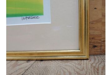 真作　証明書付き　オリジナル版画作品　アルフレッド デフォッセ(Alfred Defossez)　シャトー・ブラン　91/125(デフォセ、Promenade by the castle、ビジョン ヌーベル(VISION NOUVELLE)社、絵画、額装)(R-074104)