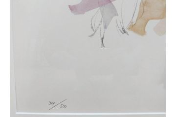 真作　いわさきちひろ　ぶどうを持つ少女　ちひろ美術館公認印　300/500　リトグラフ(石版画、額装、箱付き)(R-074105)