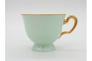 オールド大倉　大倉陶園(OKURA、OAC)　色蒔き　優しい色合いが素敵なデミタスカップ&ソーサー3客セット(洋食器、C&S)(R-074106)