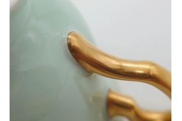 オールド大倉　大倉陶園(OKURA、OAC)　色蒔き　優しい色合いが素敵なデミタスカップ&ソーサー3客セット(洋食器、C&S)(R-074106)