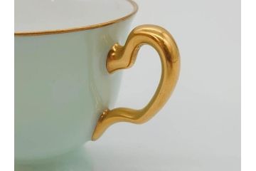 オールド大倉　大倉陶園(OKURA、OAC)　色蒔き　優しい色合いが素敵なデミタスカップ&ソーサー4客セット(洋食器、C&S)(R-074107)