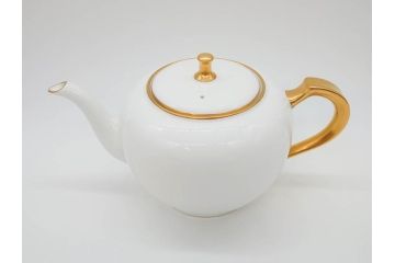 オールド大倉　大倉陶園(OKURA、OAC)　ゴールドライン　シンプルなデザインながらも気品漂うティーポット(洋食器)(R-074108)