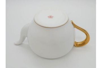 オールド大倉　大倉陶園(OKURA、OAC)　ゴールドライン　シンプルなデザインながらも気品漂うティーポット(洋食器)(R-074108)