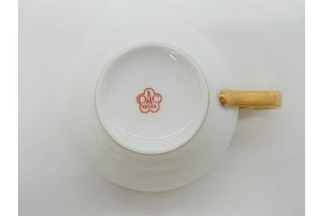 オールド大倉　大倉陶園(OKURA、OAC)　ゴールドライン　シンプルなデザインで取り入れやすいトリオ3客セット(カップ&ソーサー、プレート、皿、C&S、洋食器)(R-074109)