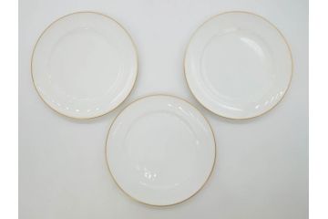 オールド大倉　大倉陶園(OKURA、OAC)　ゴールドライン　シンプルなデザインで取り入れやすいトリオ3客セット(カップ&ソーサー、プレート、皿、C&S、洋食器)(R-074109)