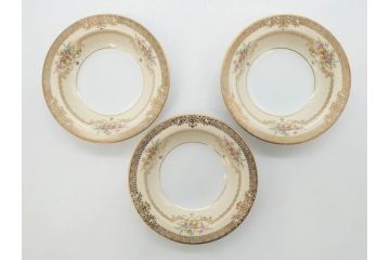 オールドノリタケ　NORITAKE　金彩　煌びやかなデザインが目を惹くボウル6客セット(花、フラワー、プレート、皿、洋食器、サラダ)(R-074111)