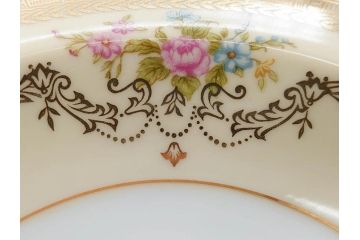 オールドノリタケ　NORITAKE　金彩　煌びやかなデザインが目を惹くボウル6客セット(花、フラワー、プレート、皿、洋食器、サラダ)(R-074112)